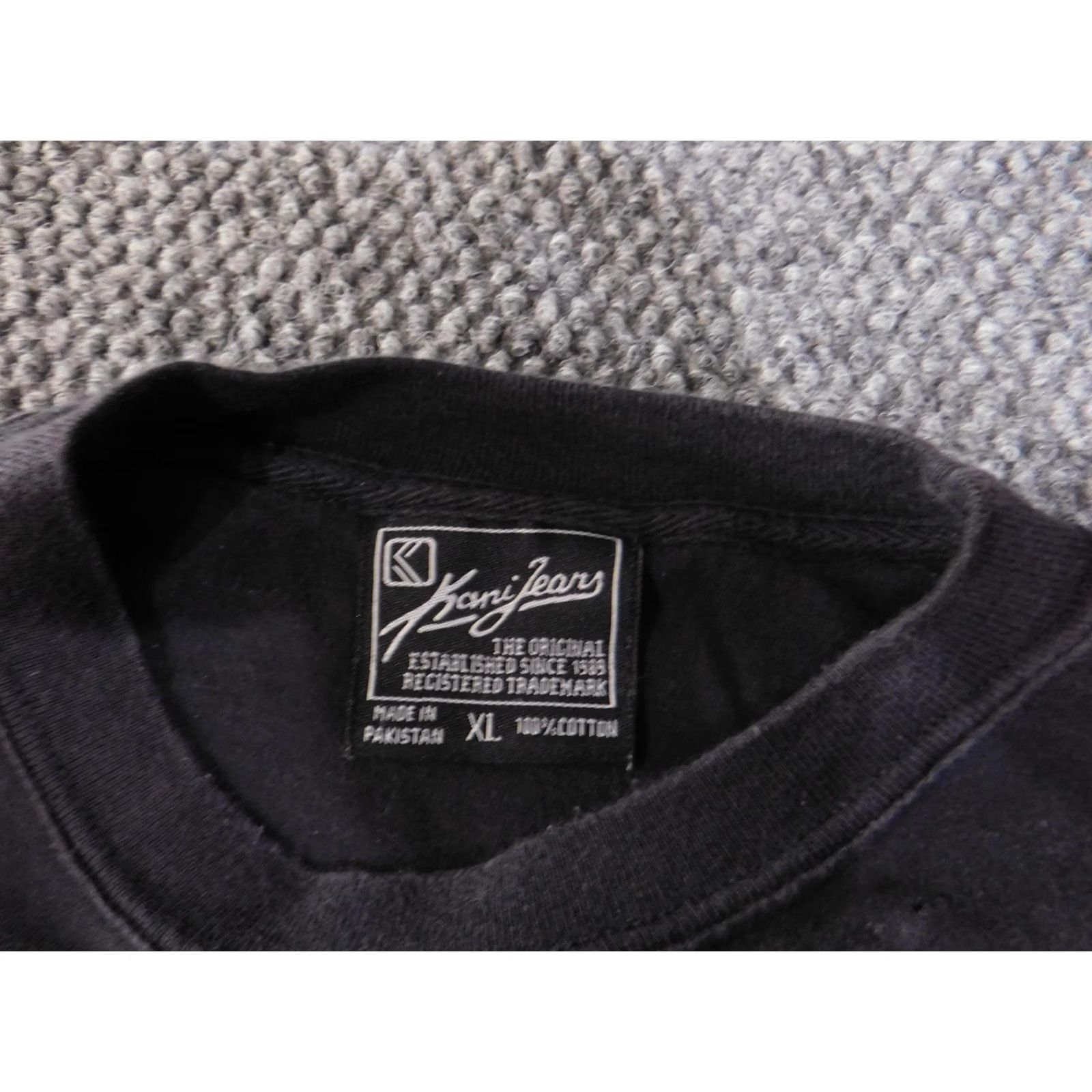 Vintage Kani Jeans Shirt Mens XL Black 1968 Graphic Short Sleeve Crew Neck Hip Hop Tee Tee Shirts Mens Black Graphic Print 1968 Hip Hop StreetwearKani Jeans Size US XL / EU 56 / 4 - 5 Thumbnail