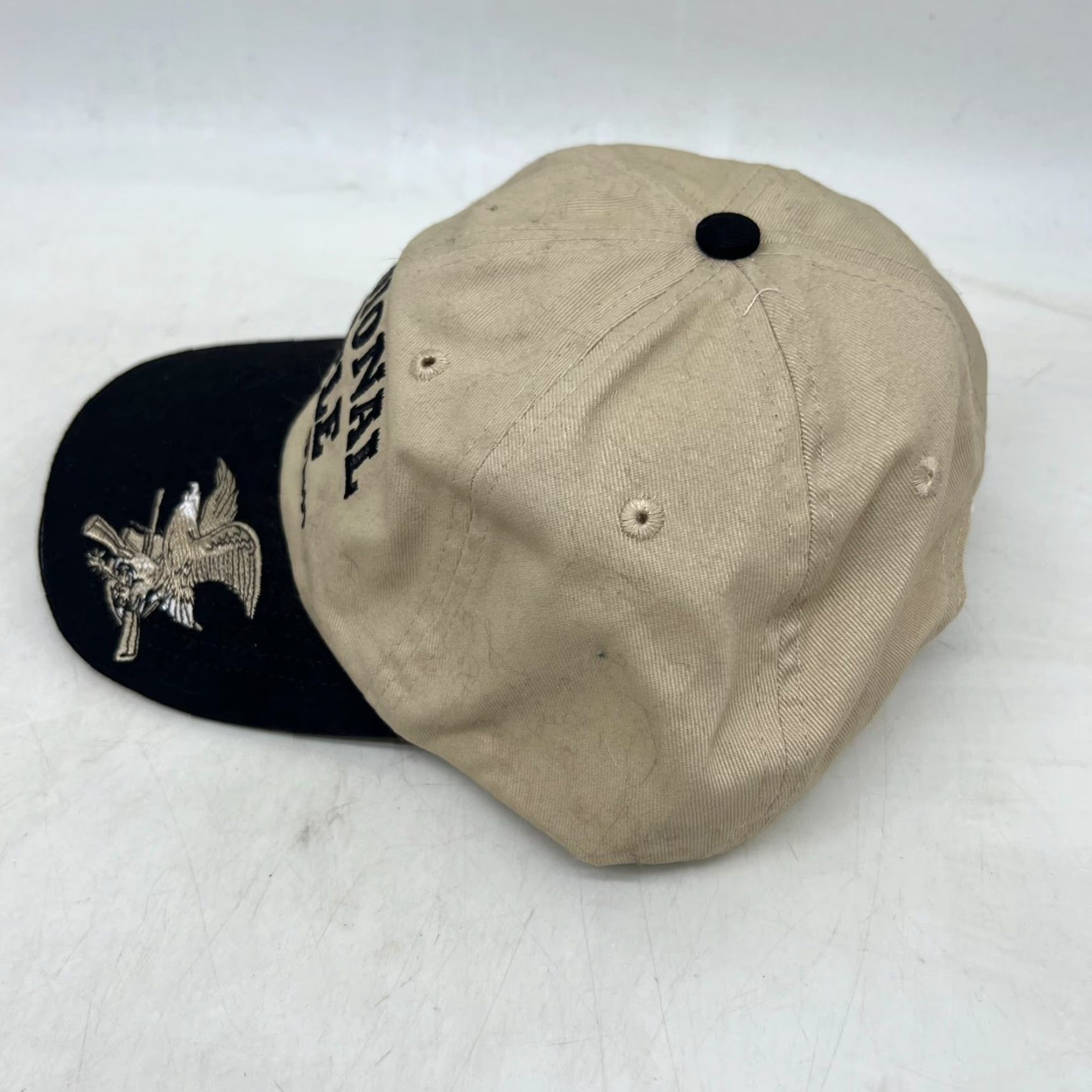 Vintage NRA 1871 Embroidered Adjustable Trucker Cap Adult Tan/Black Hat Men USA Flag Hunting Baseball Cap Size ONE SIZE - 7 Thumbnail