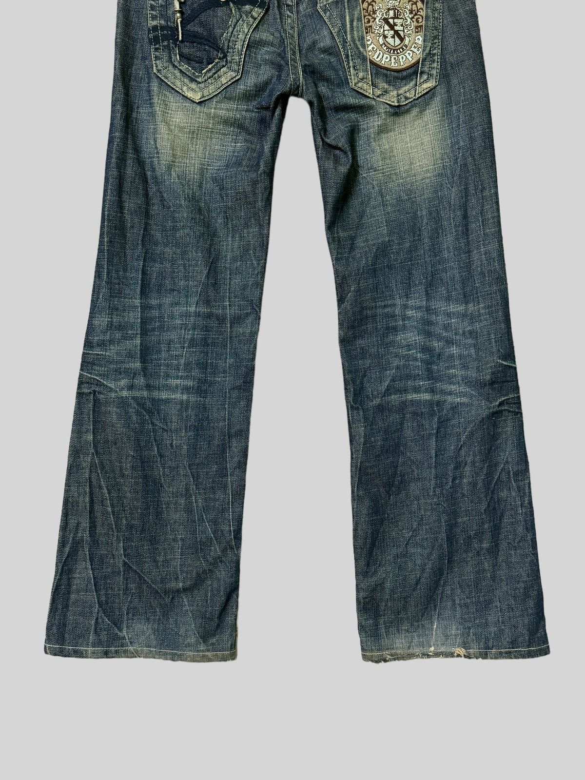 Japanese Brand Flare REDPEPPER Patches Zipper Clawmark Low Rise Denim Size US 29 - 12 Thumbnail