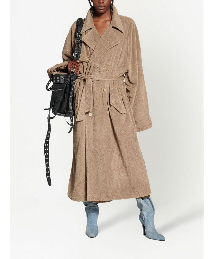 Balenciaga o1in1g1024 Towel Trench Coat in Beige Size US M / EU 48-50 / 2 - 2 Thumbnail