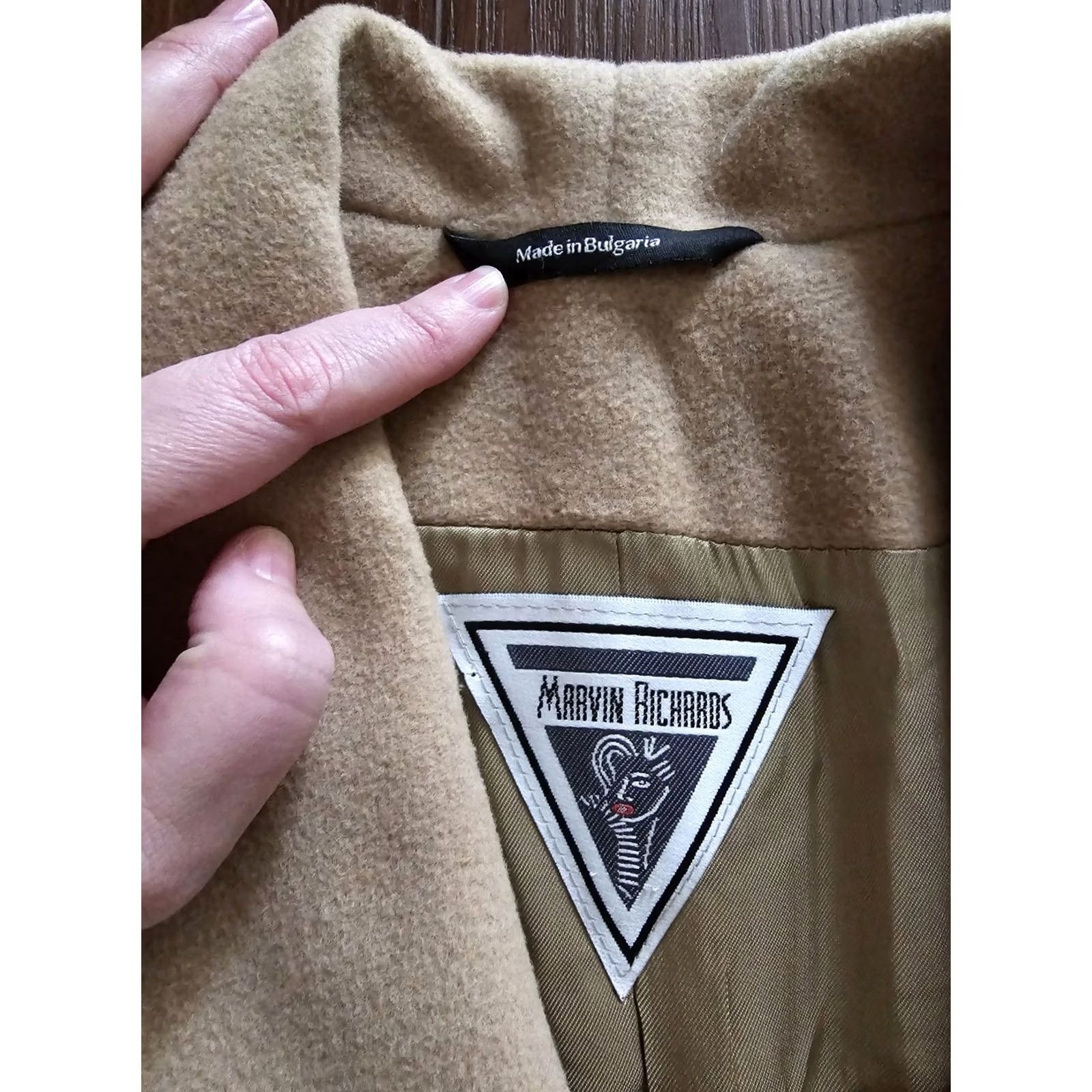 Vintage VINTAGE Marvin Richards Winter Trench Coat Women 10P Beige Wool Cashmere Lined 80s Designer"} Size L / US 10 / IT 46 - 3 Thumbnail