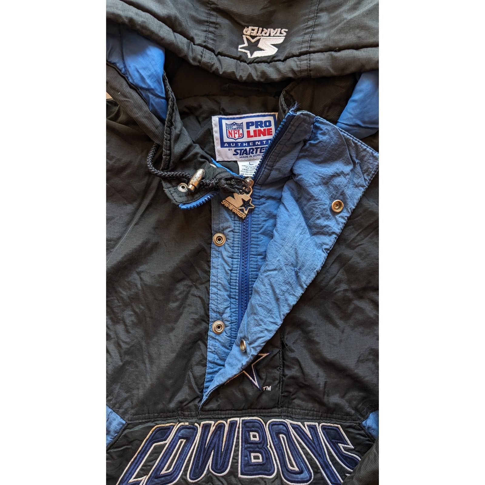 NFL × Starter Dallas Cowboys 90s EMMITT 1/2 jacket L black NFL Pro vintage Size US L / EU 52-54 / 3 - 4 Thumbnail
