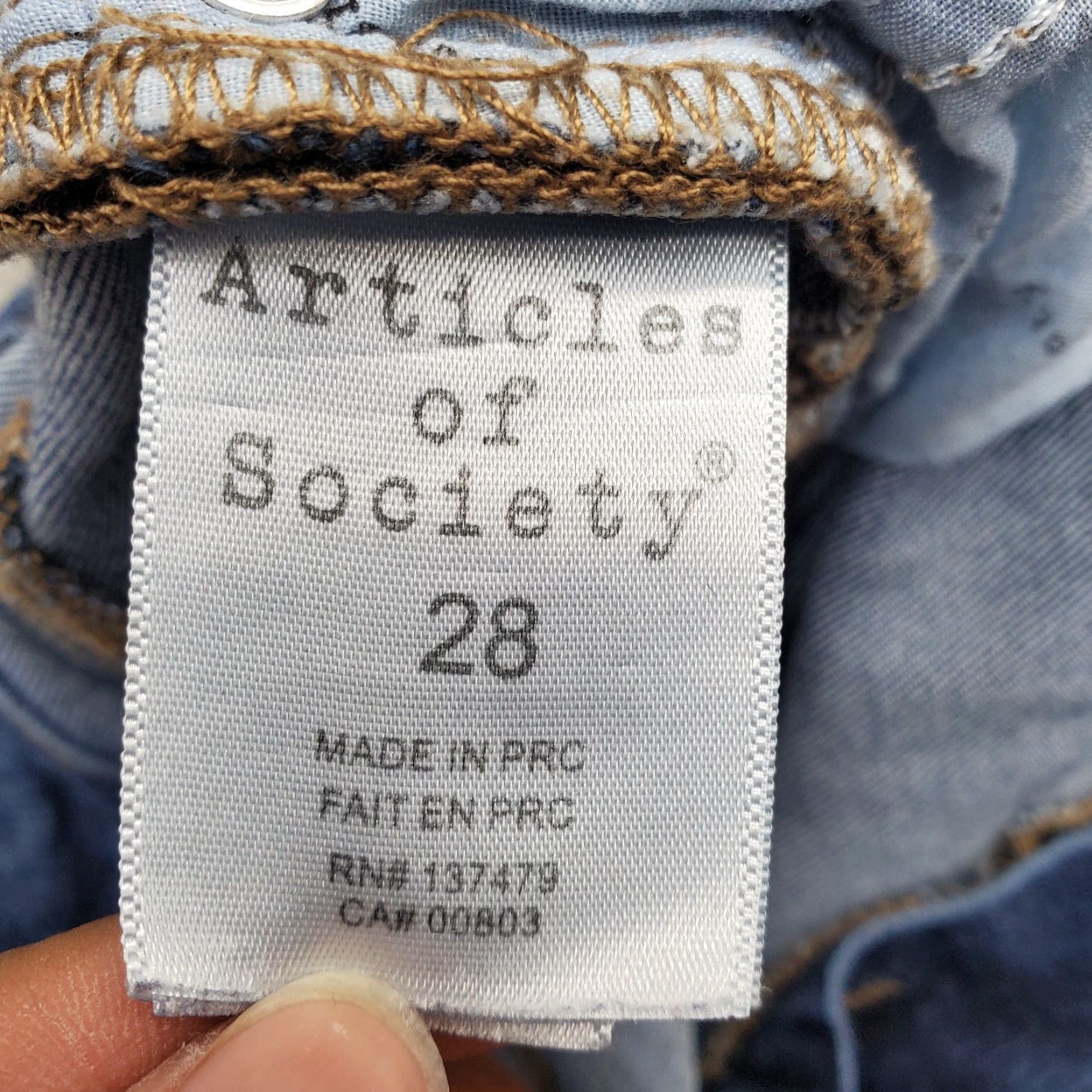 Vintage Articles of Society Skinny Jeans Women's 28 Blue Faded Denim Stretch Frayed Hem Jeans Womens 28 Blue Denim Stretch Frayed Hem Size 28" / US 6 / IT 42 - 7 Thumbnail
