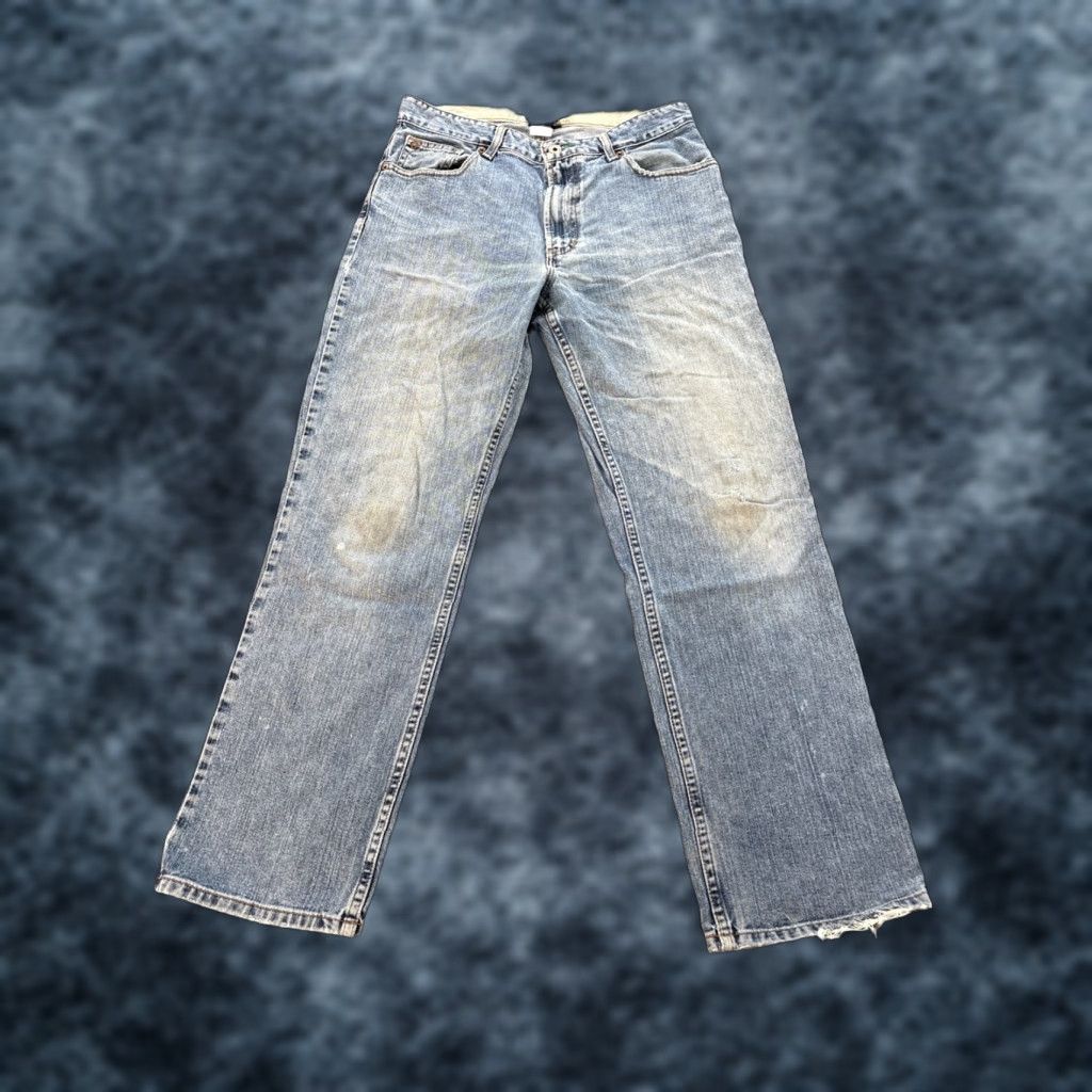 Tommy Hilfiger VINTAGE Tommy Hilfiger Jeans Mens 30x30 Relaxed Baggy Y2K Work Frayed Grunge Blue Denim Wide-Leg Mens Size US 30 / EU 46 - 1 Thumbnail