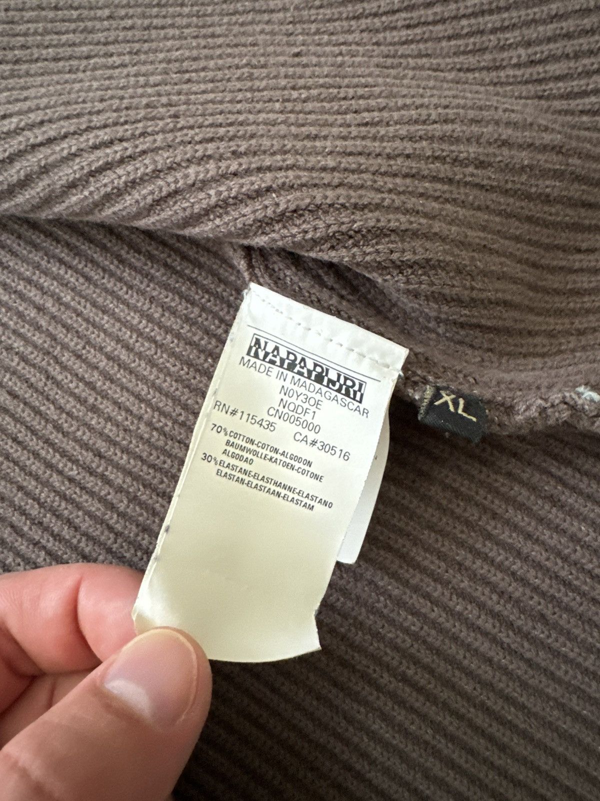 Napapijri Napapjiri Brown Full Zip Ribbed Knit Sweater Size XL Size US XL / EU 56 / 4 - 8 Thumbnail