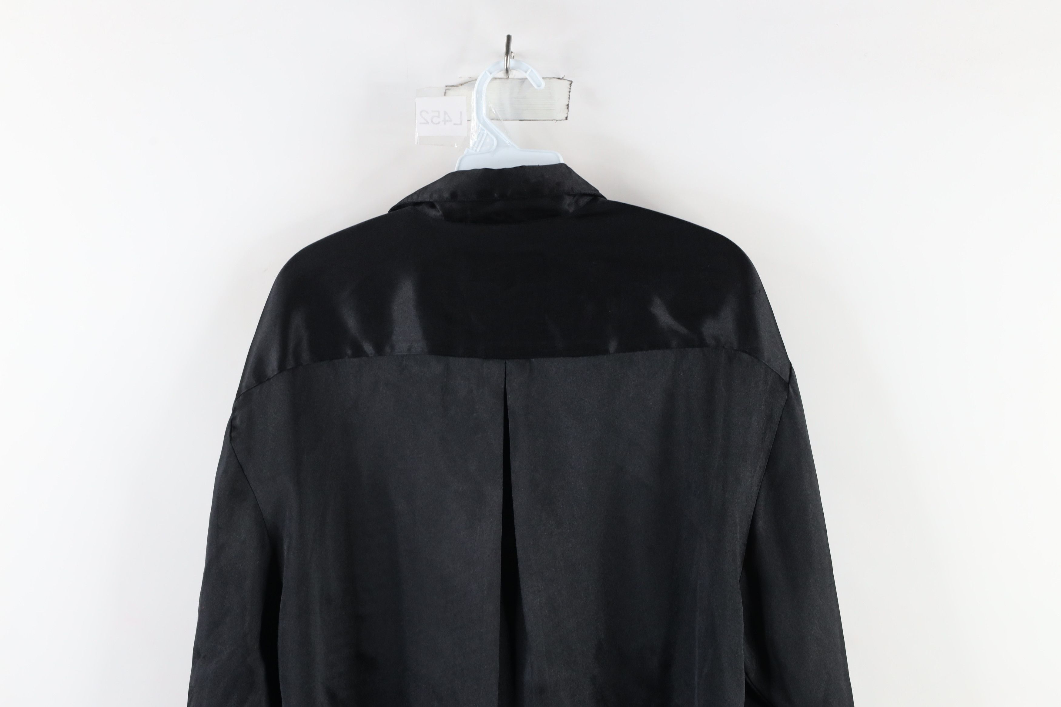 Vintage Vintage 90s Streetwear Polyester Collared Button Shirt Black Size US M / EU 48-50 / 2 - 12 Thumbnail
