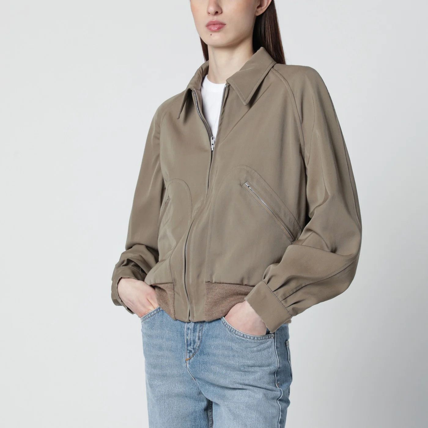 Maison Margiela o1d2blof0426 Wool Zip Up Jacket in Beige Size M / US 6-8 / IT 42-44 - 4 Thumbnail