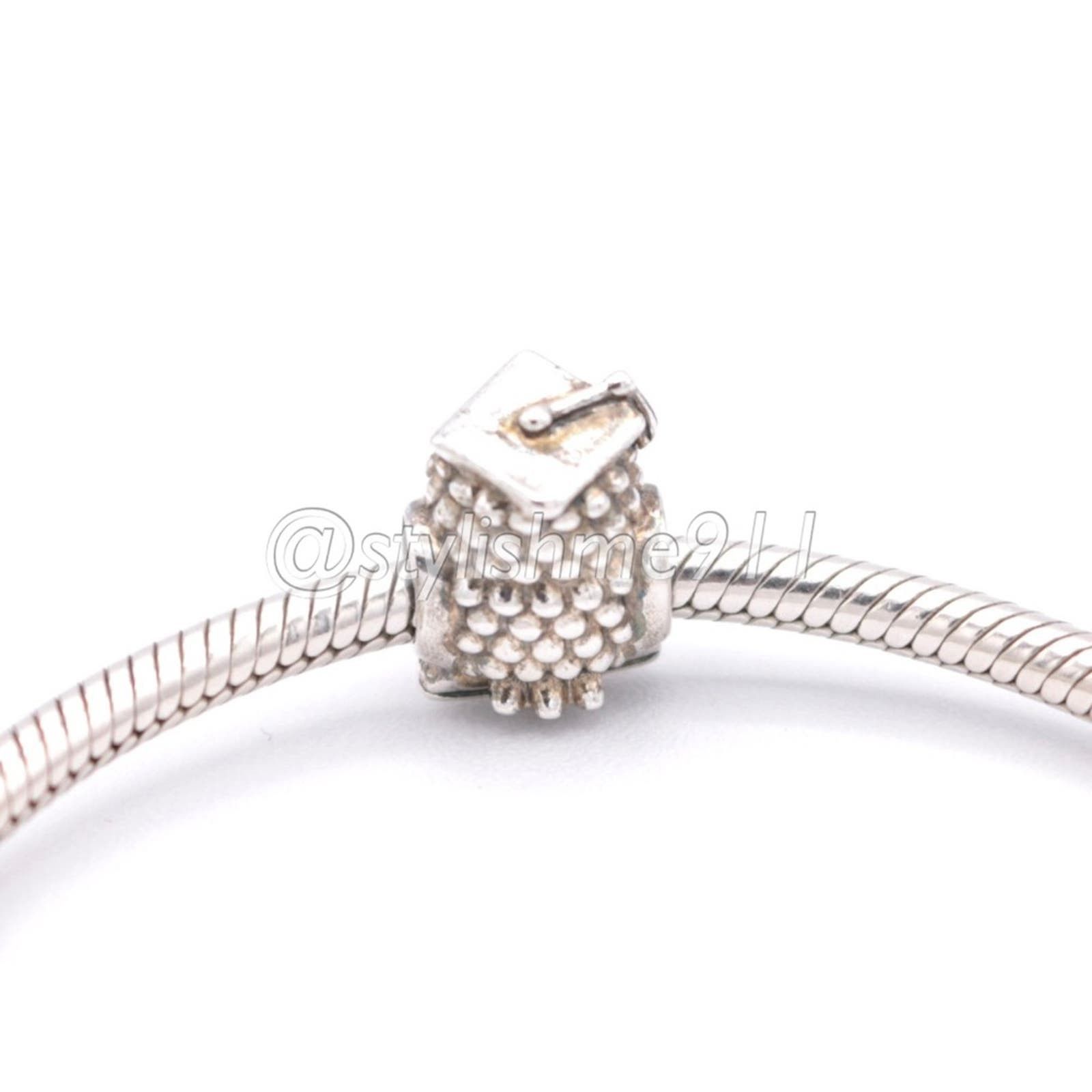 pandora Authentic Pandora Graduate Owl Charm with Blue Crystal Eyes Size ONE SIZE - 4 Thumbnail