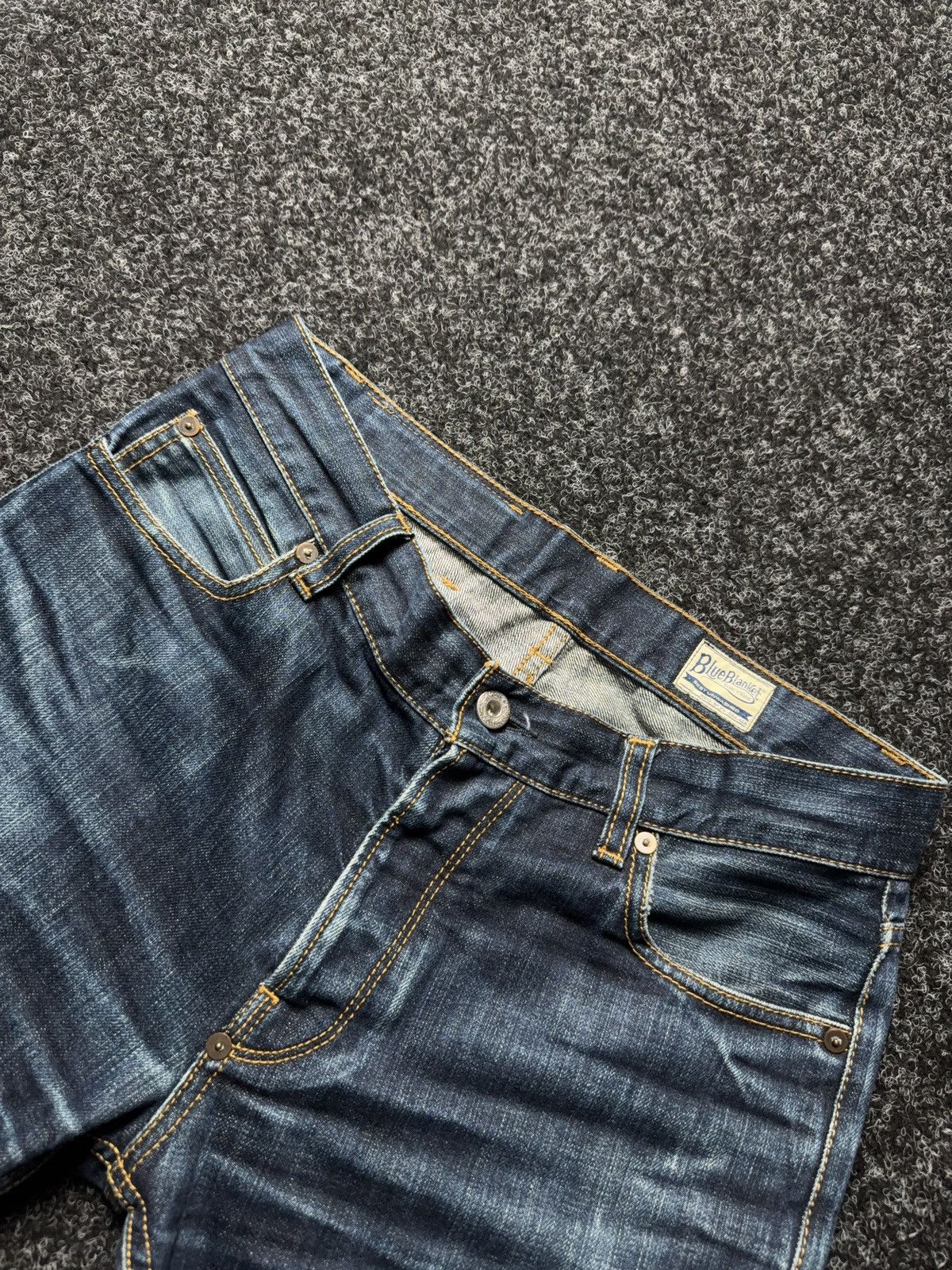 Blue Blanket 00s Blue Blanket Selvedge Denim Jeans Raw Indigo Japan Retro Size US 30 / EU 46 - 6 Thumbnail