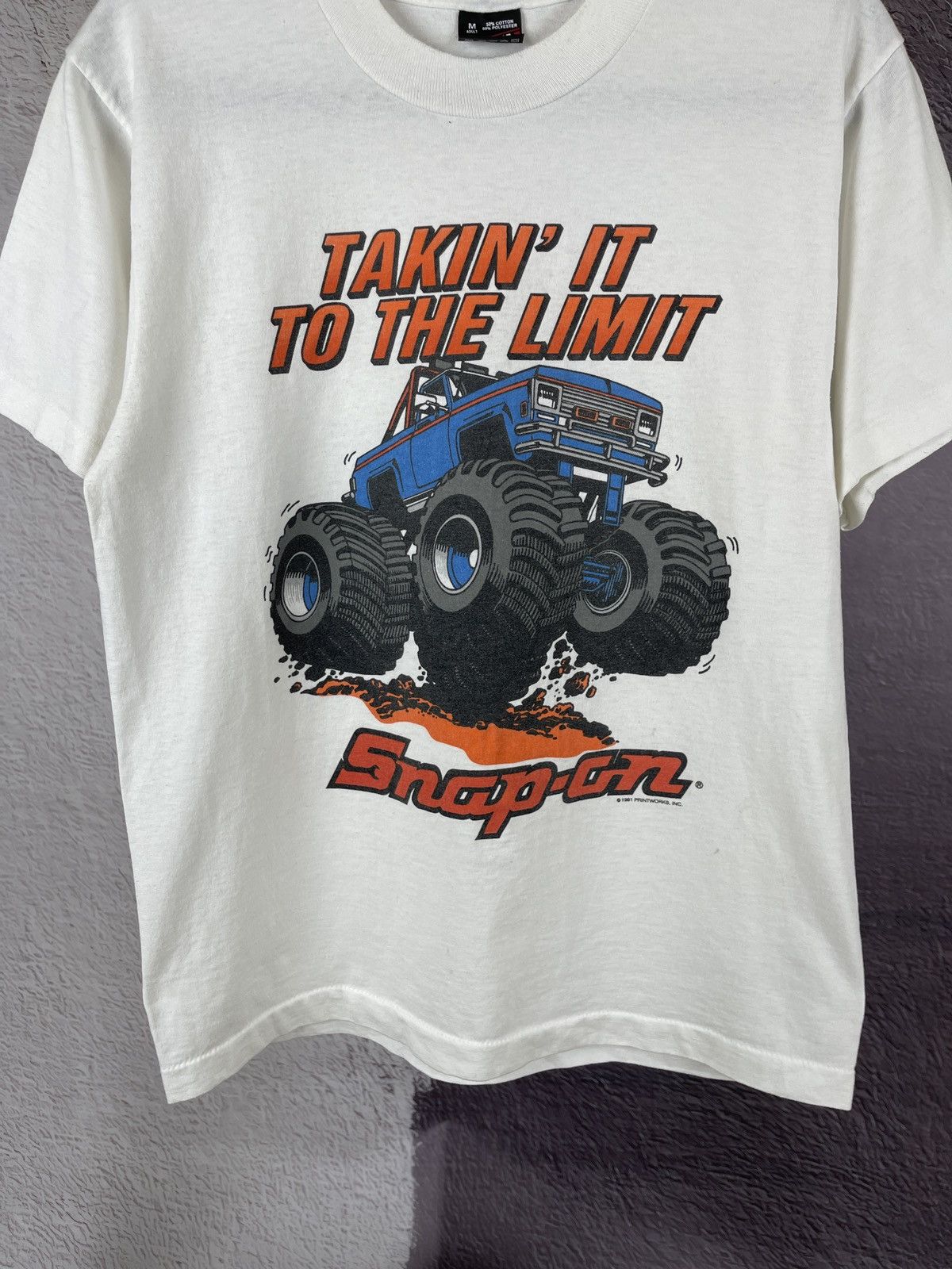 Fruit Of The Loom FotL Vintage Snap-on T-Shirt 1991 Takin' It To The Limit tee Size US M / EU 48-50 / 2 - 3 Thumbnail