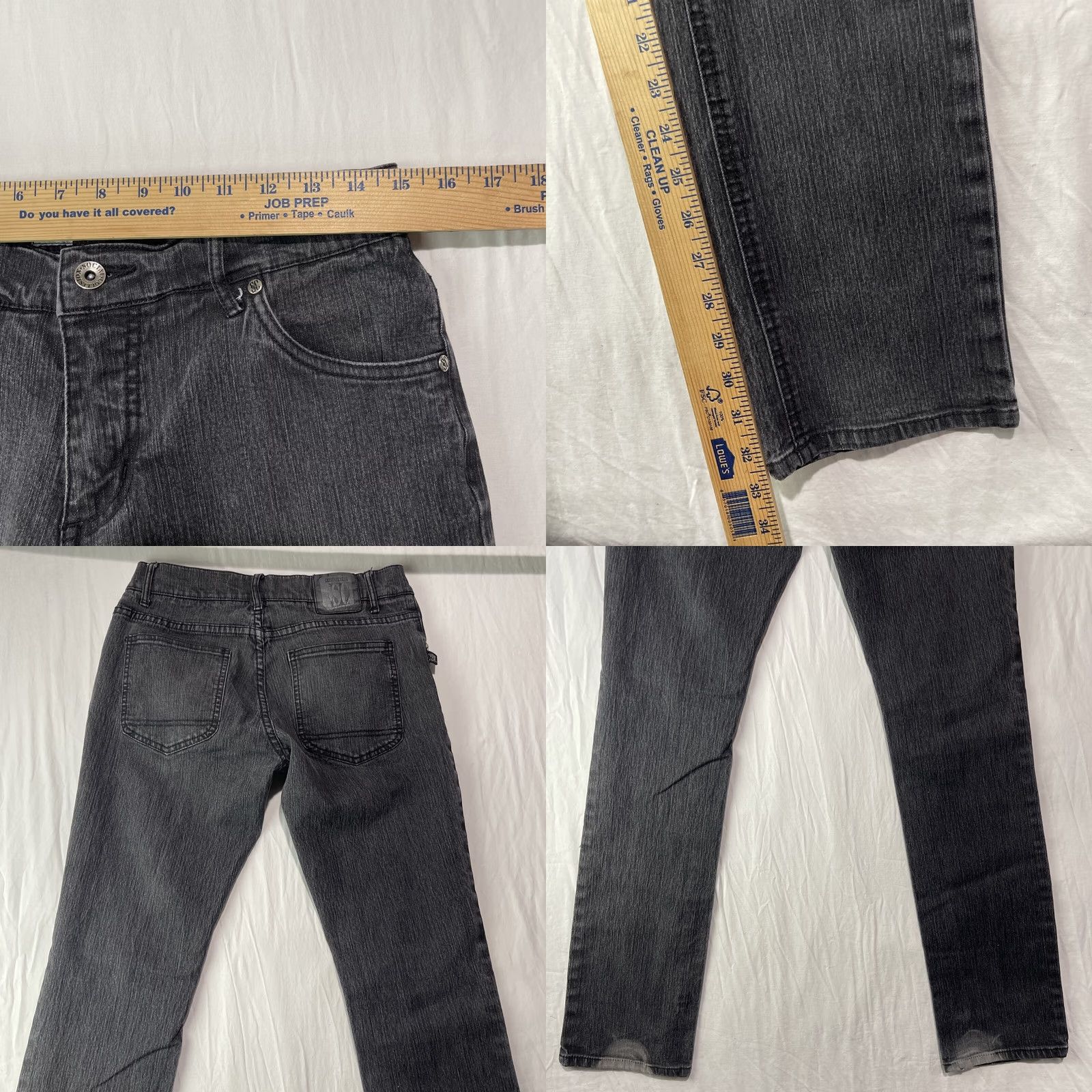 Vintage Social Collision Jeans Mens 30x33.5 Slim Skinny Black Denim 5-Pocket Zipper Button Cotton Polyester Goth Grunge Y2K Band Biker Size US 30 / EU 46 - 8 Thumbnail