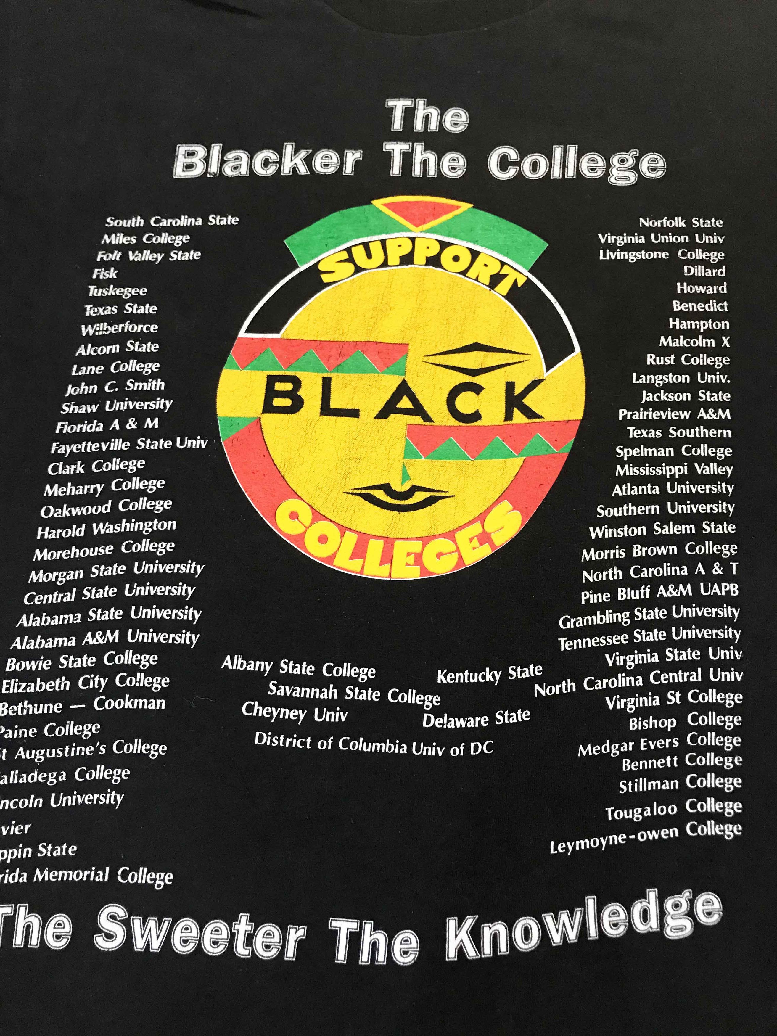 Vintage Vintage Support Black Colleges 50/50 T-Shirt Size US XL / EU 56 / 4 - 2 Thumbnail