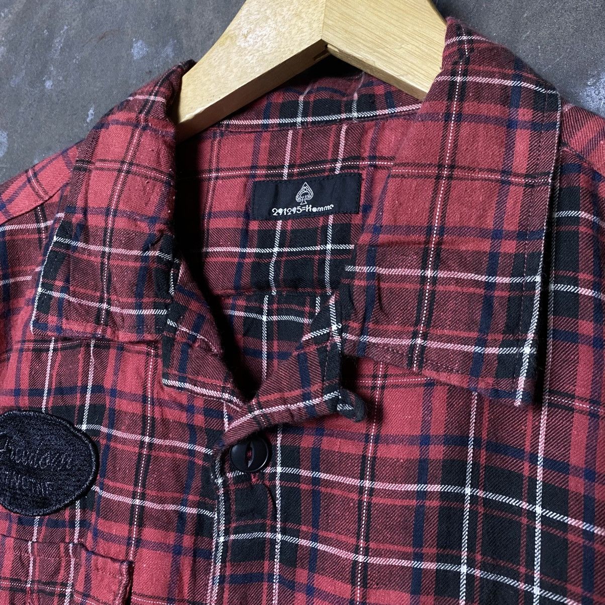 291295=Homme 291295=Homme Embroidery Plaid Open Collar Shirt Size US M / EU 48-50 / 2 - 5 Thumbnail