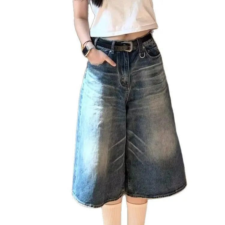 Japanese Brand Retro cat whisker wide leg denim shorts Size US 32 / EU 48 - 4 Thumbnail