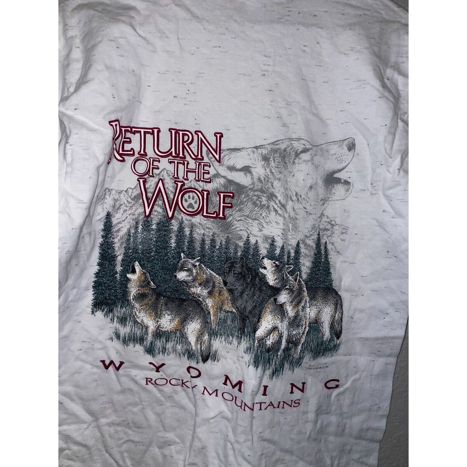 Vintage Vintage Test Print Shirt Arizona Wyoming Wolf White M Tee Size US M / EU 48-50 / 2 - 9 Thumbnail