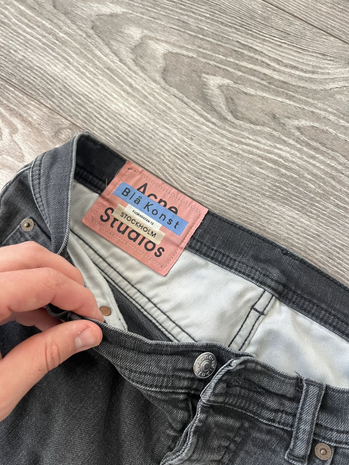 Acne Studios Acne Studios Bla Konst Stockholm River Used Black Men Jeans Size US 32 / EU 48 - 22 Thumbnail