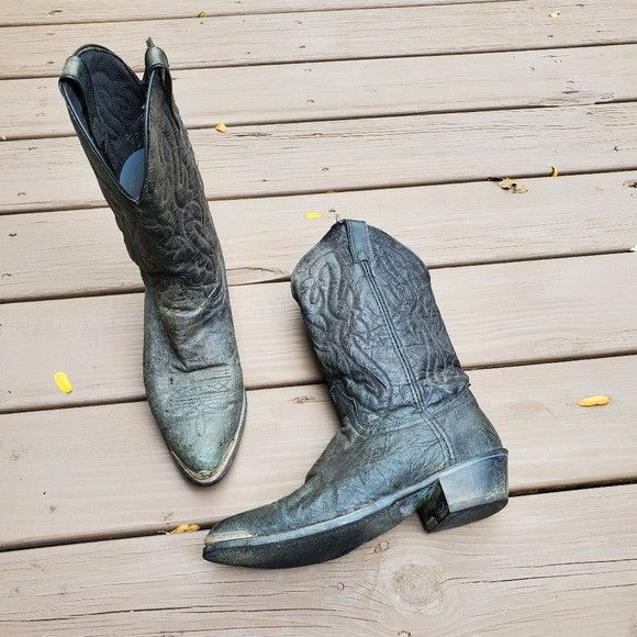 Vintage Vintage 90s y2k Black Leather Moto Motorcycle Western Boots