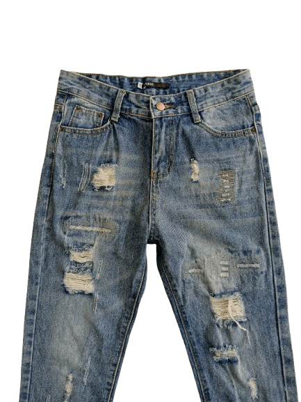 Japanese Brand SPINNS Distressed Jeans For Women Nice Style Size 29" - 3 Thumbnail