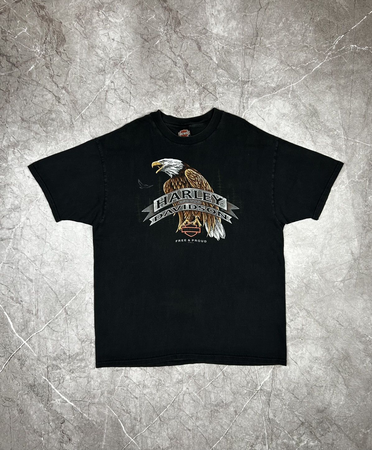 Harley Davidson VINTAGE 1998 Harley Davidson Eagle T-Shirt Size US XL / EU 56 / 4 - 2 Thumbnail