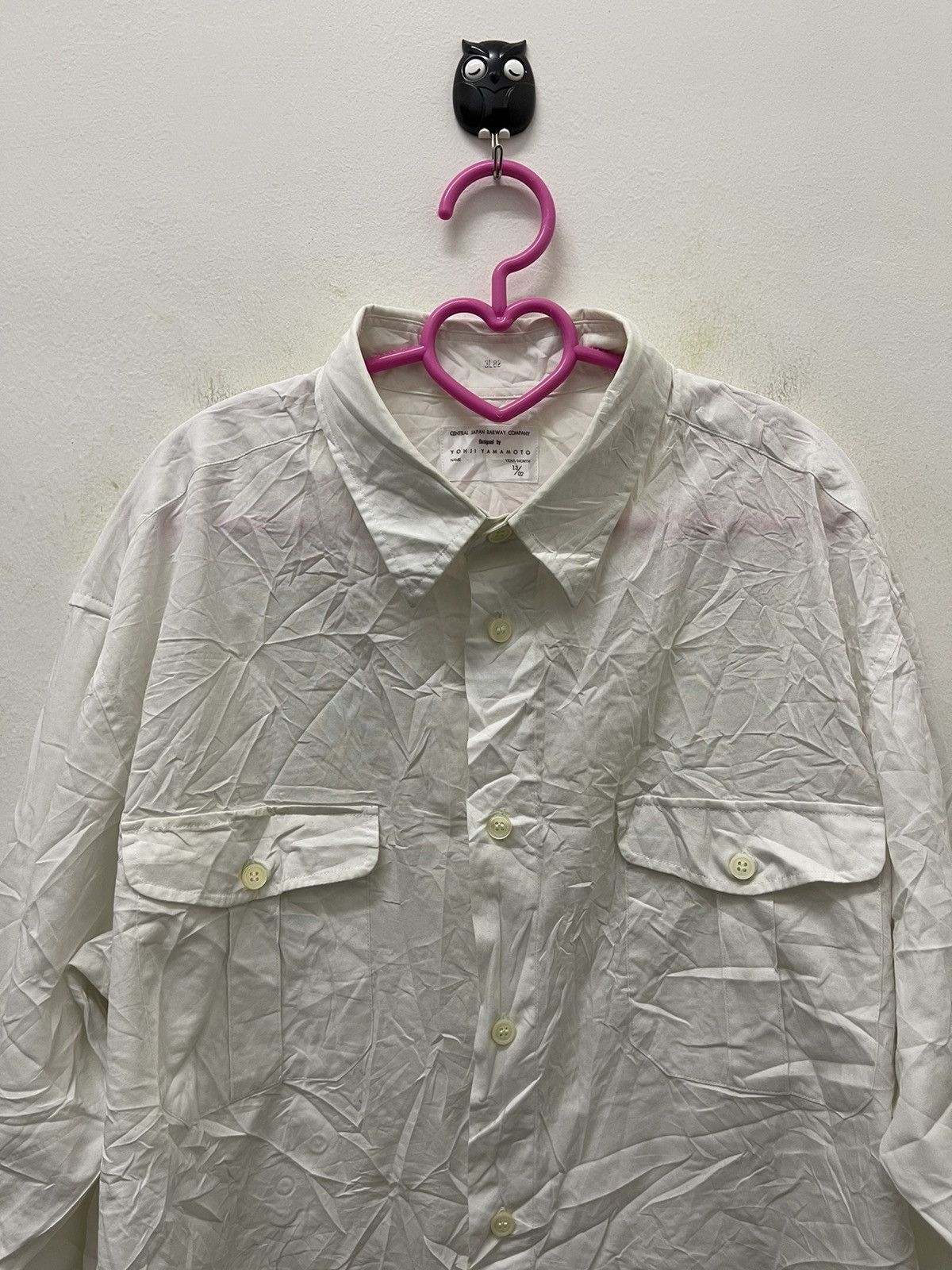 Yohji Yamamoto YOHJI YAMAMOTO Plain White For Central Japan Railway Company Size US L / EU 52-54 / 3 - 2 Thumbnail