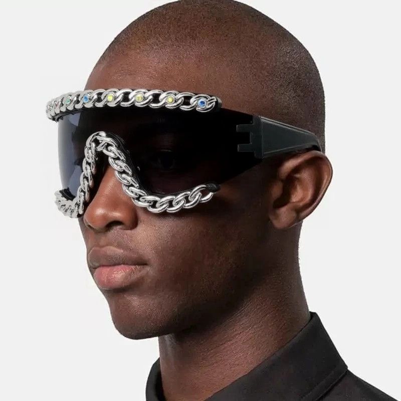 Japanese Brand × Vintage Y2k futuristic one-piece sunglasses Size ONE SIZE - 1 Thumbnail