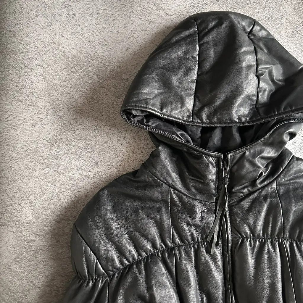 Armani Armani Jeans Archive Real Leather Puffer Pleated Jacket Size US M / EU 48-50 / 2 - 2 Thumbnail