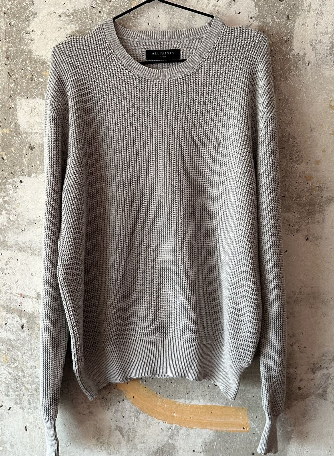 Allsaints Classic Allsaints Trias Crew Cotton Knitted Gray Sweater Size US M / EU 48-50 / 2 - 14 Thumbnail