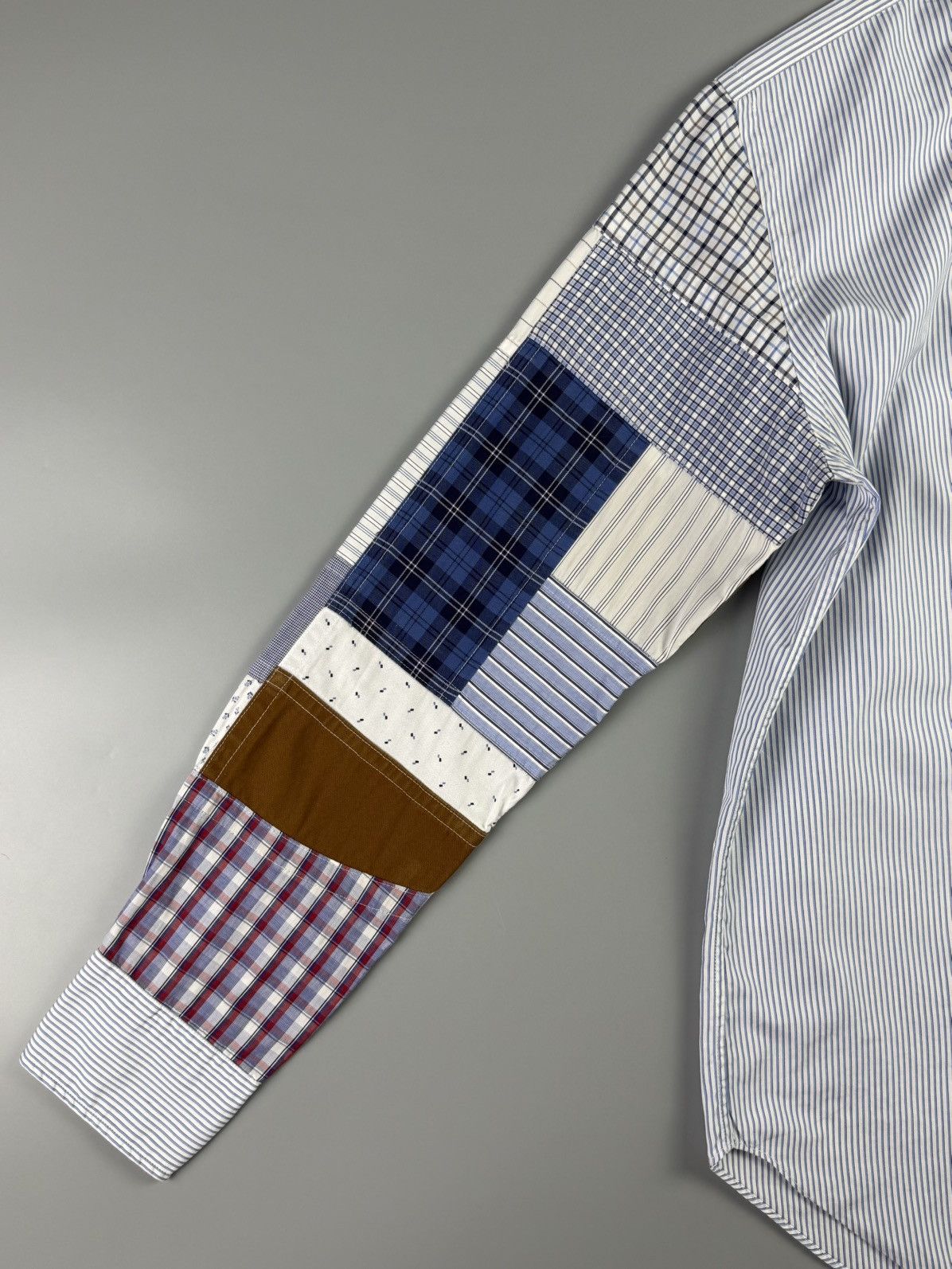 Junya Watanabe Junya Watanabe - AD2017 - Patchwork Striped Shirt Size US XS / EU 42 / 0 - 4 Thumbnail