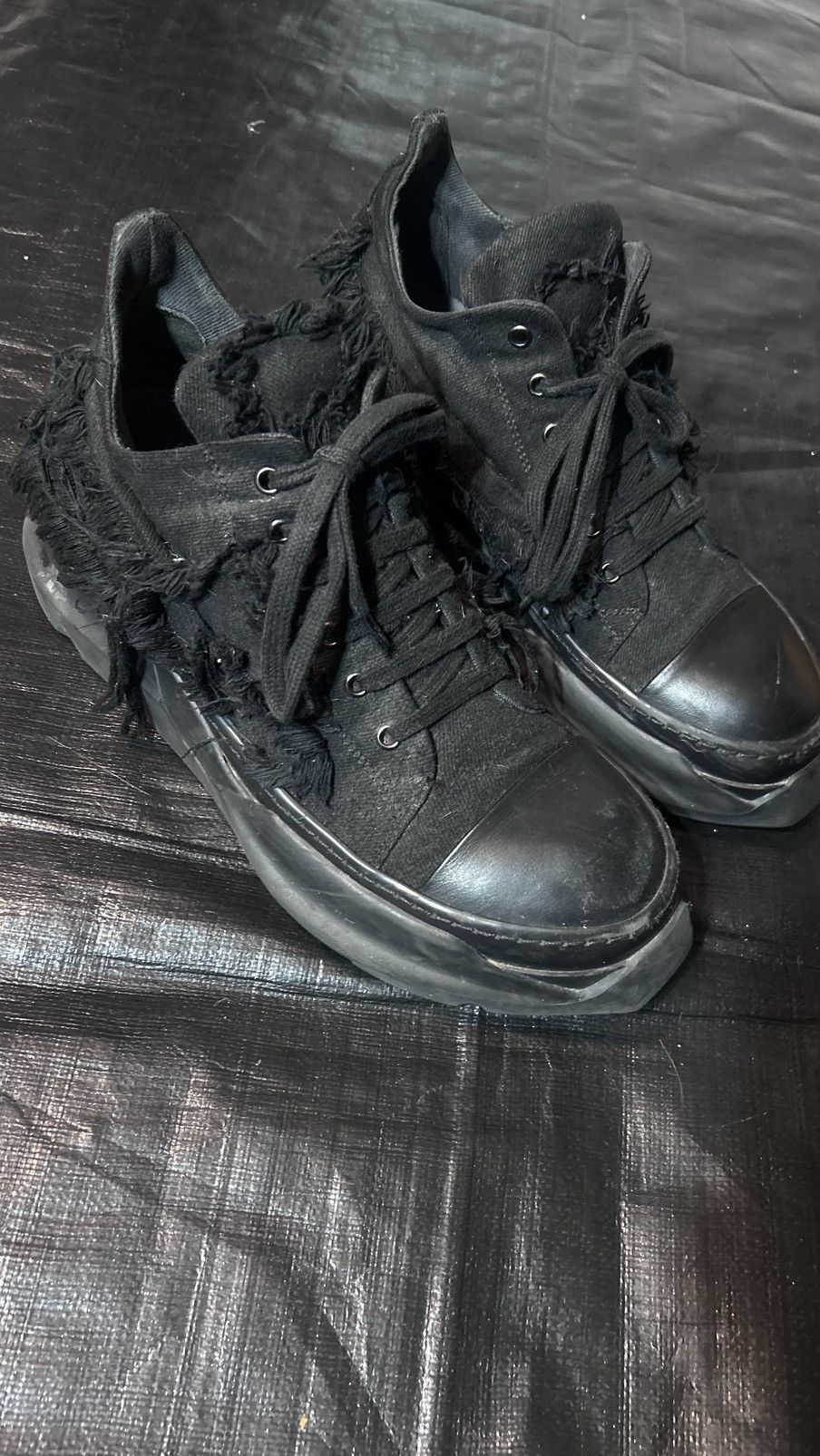 Pre-owned Rick Owens Drkshdw Rick Owens Destroyed Abstract Sole 2021 Shoes In Black