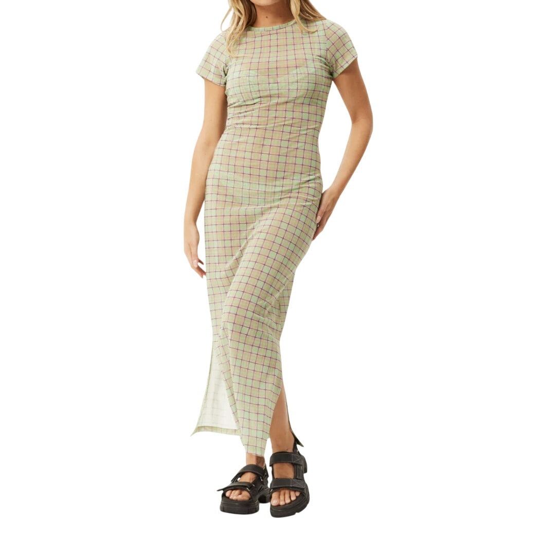 Afends Afends Kali Sheer Maxi Dress in Pistachio Check, Size XS Size XS / US 0-2 / IT 36-38 - 1 Thumbnail