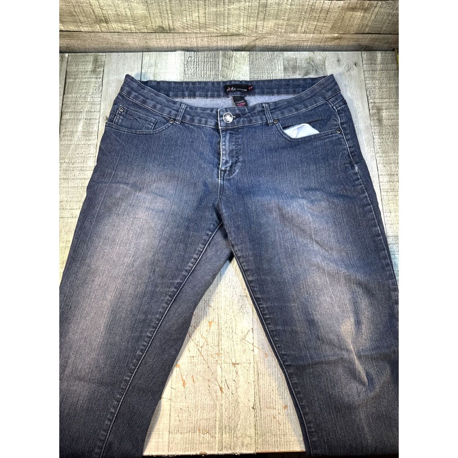 Vintage Dots Jeans Women Regular Size 16 Blue Straight 15/16 Stretchy Classy Pants Mens? Size 38" / US 16 / IT 52 - 2 Thumbnail