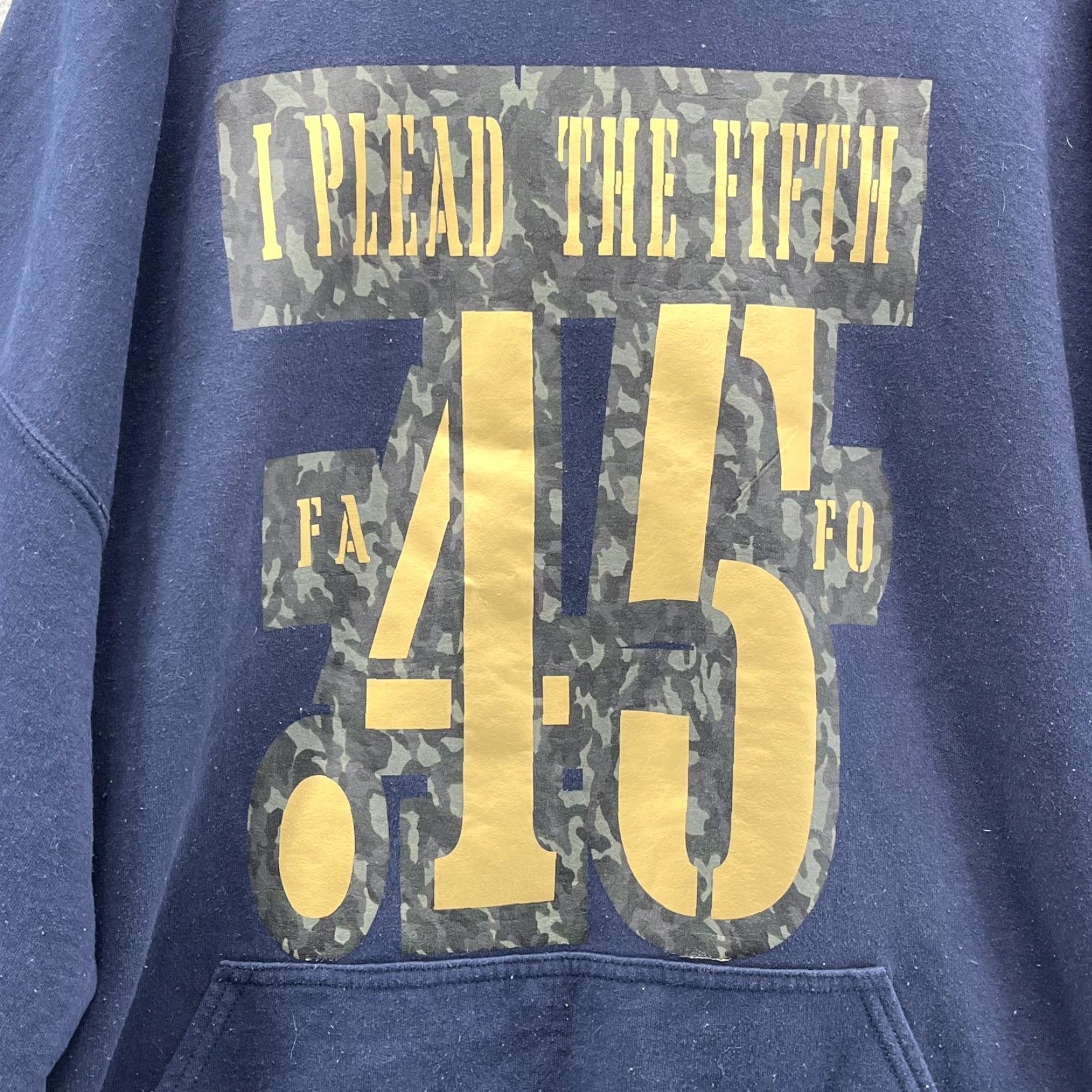 Gildan Plead The Fifth Hoodie Mens 2XL Blue Workwear Western Streetwear Hunting Camp Shirt? Size US XXL / EU 58 / 5 - 3 Thumbnail