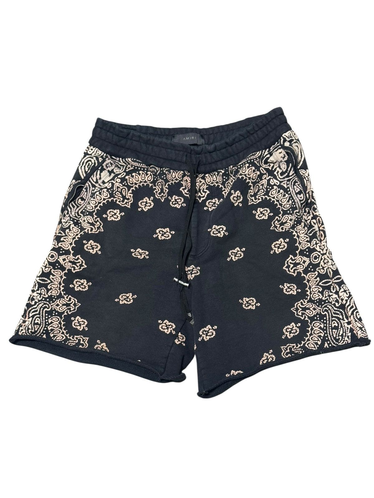 Amiri Amiri Bandana Black Beach Shorts Size US 34 / EU 50 - 1 Thumbnail