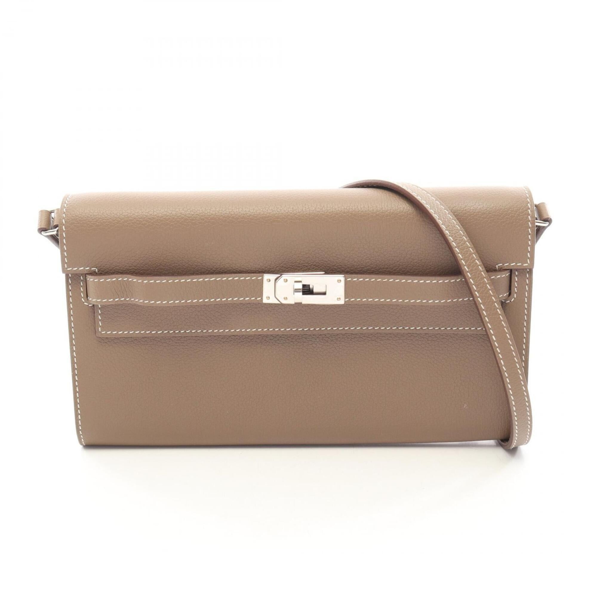 Hermes Hermes Kelly Long To Go, Etoupe, shoulder bag/handbag, Evercolor, women's, gray. Size ONE SIZE - 1 Thumbnail