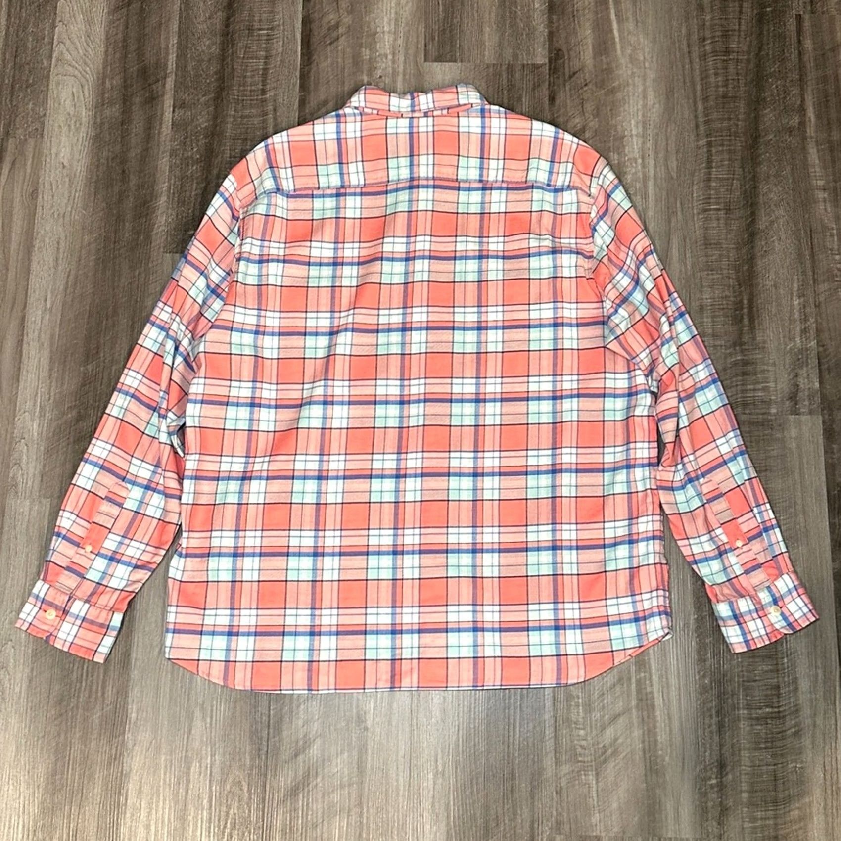 Vineyard Vines Vineyard Vines Plaid Flannel Linen Cotton Long Sleeve Shirt XL Men Pink Size US XL / EU 56 / 4 - 3 Thumbnail