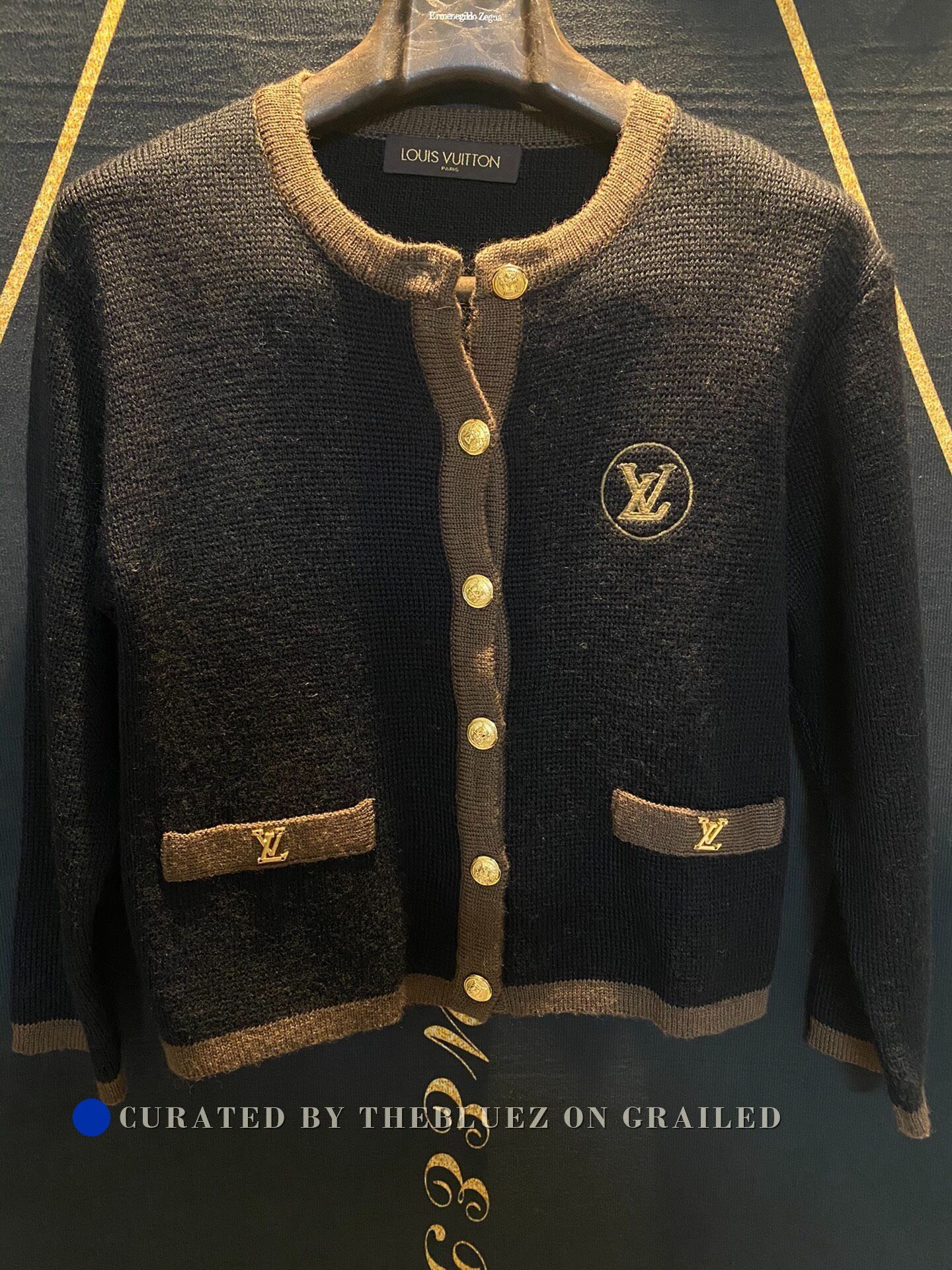 Louis Vuitton Louis Vuitton's latest black NBA knit logo cardigan