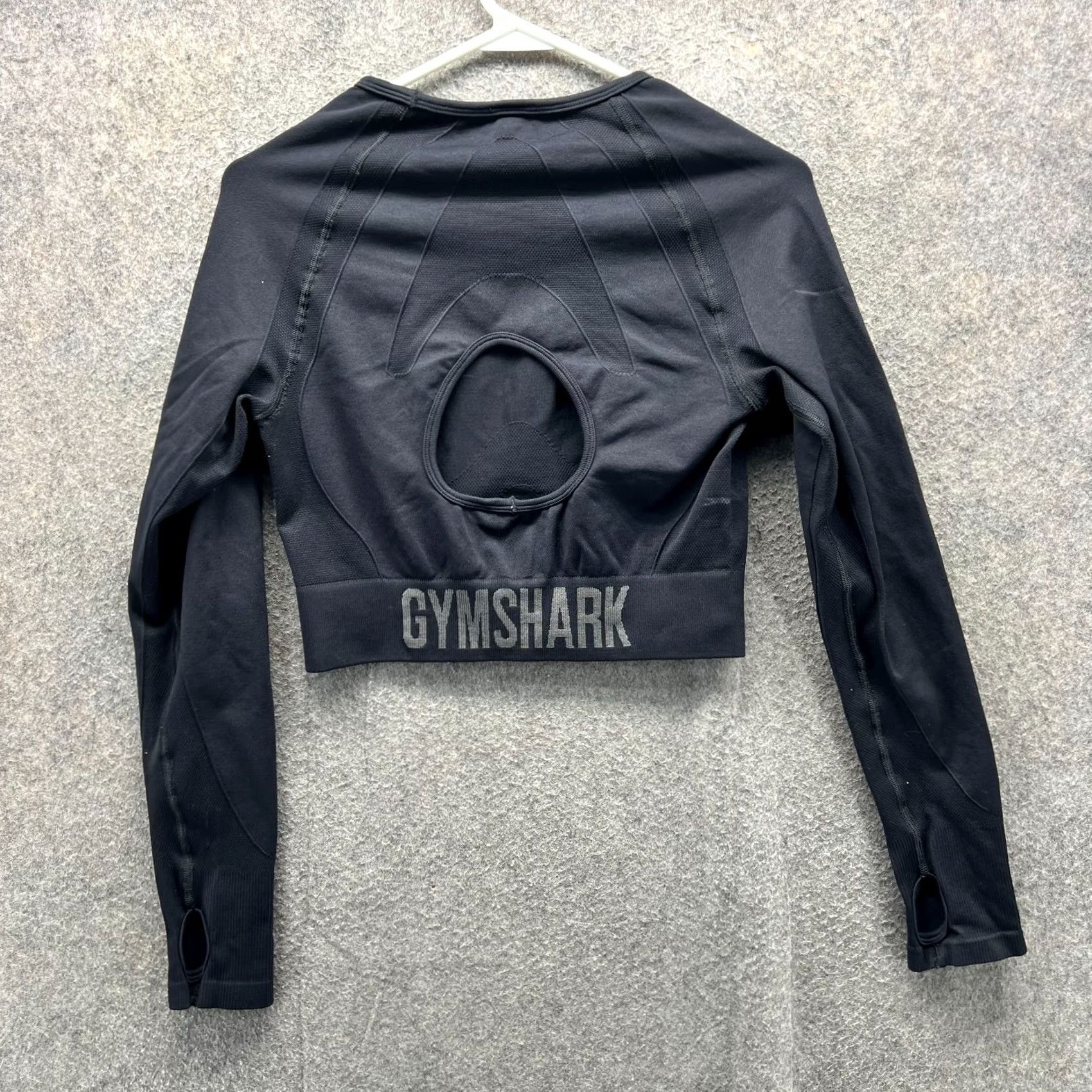 Gymshark Gymshark Shirt Womens Large Black Long Sleeve Seamless Crop Stretch Nylon Blend Size L / US 10 / IT 46 - 3 Thumbnail