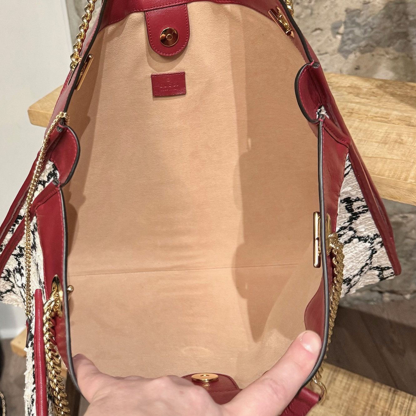Gucci Gucci Large Rajah GG Ivory Tweed Tote Bag W/ Pouch Size ONE SIZE - 8 Thumbnail