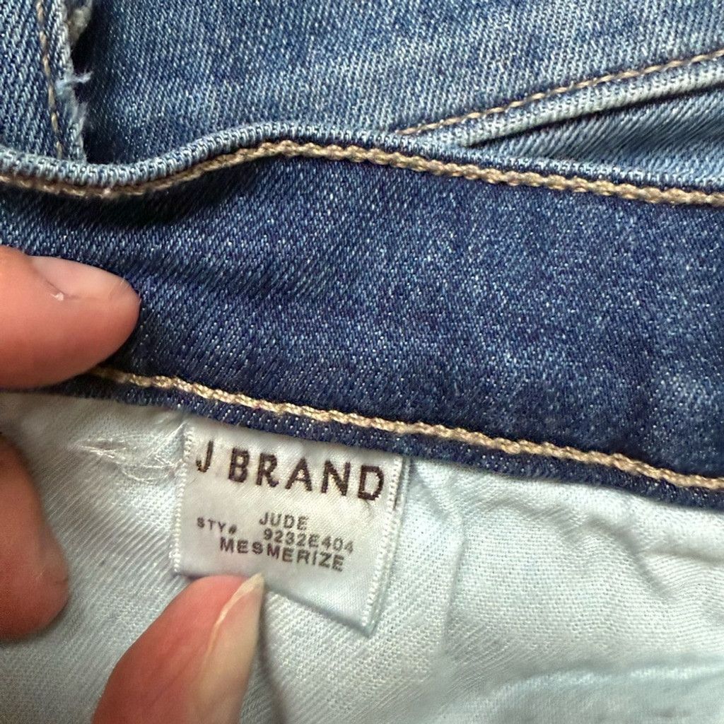 J Brand J Brand Blue Straight Leg Jeans with Distressed Fading Size 26" / US 2 / IT 38 - 5 Thumbnail