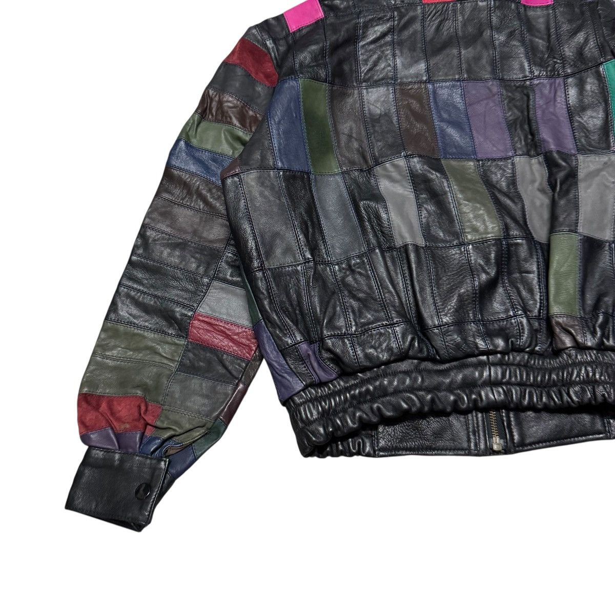 Leather Vintage Genuine Leather Patchwork Jacket Multi Colour Size US XS / EU 42 / 0 - 9 Thumbnail