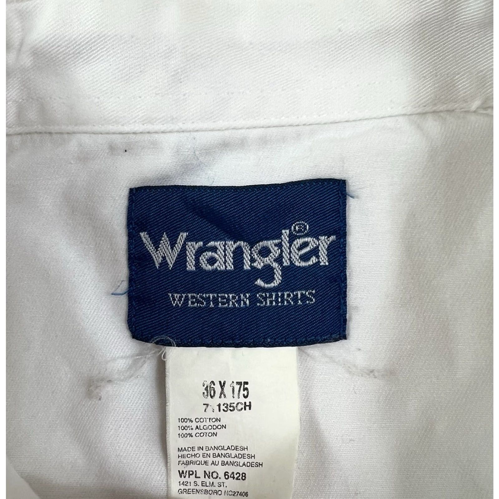 Wrangler VINTAGE Wrangler Western Button-Up Shirt Men 2XL White Solid Long Sleeve NFR 2002 Rodeo PRCA 36x175 Mens Size US XXL / EU 58 / 5 - 4 Thumbnail