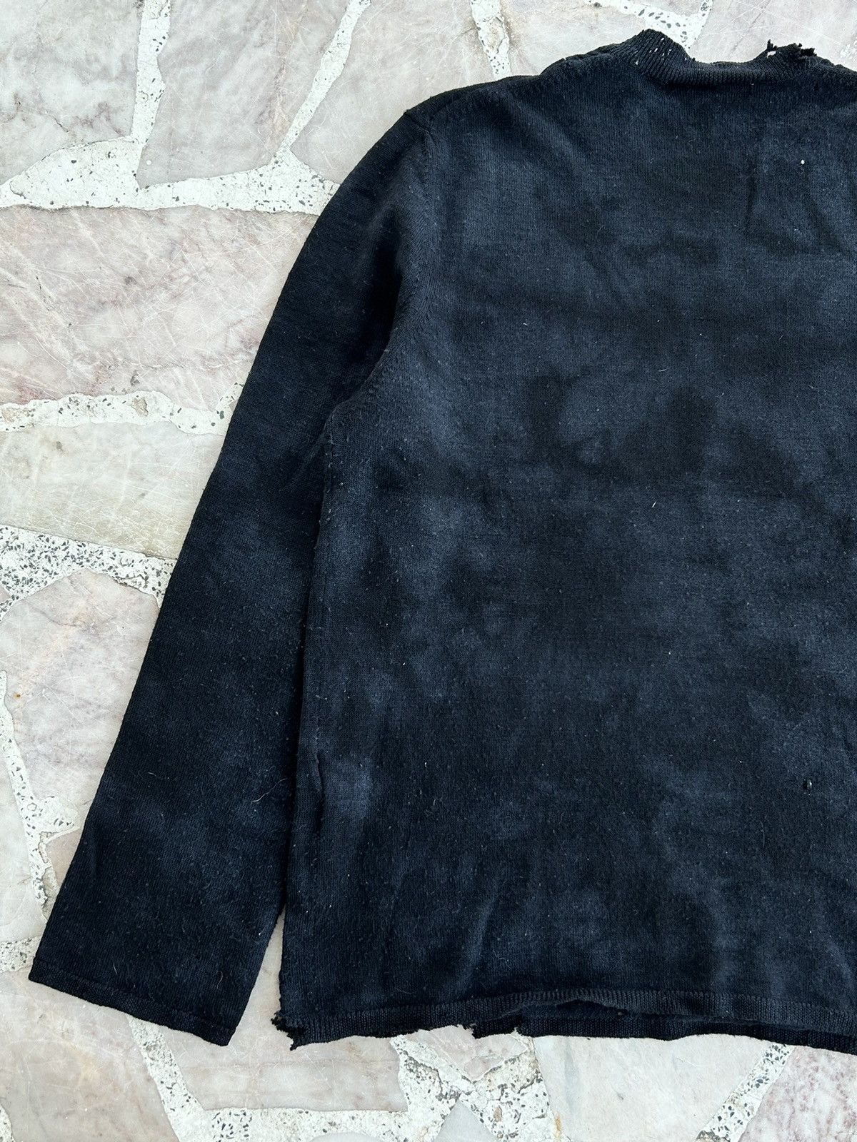 Comme des Garcons Homme Deux CDGHD Wool Fleece Dristresseed Longsleeve Size US L / EU 52-54 / 3 - 11 Thumbnail