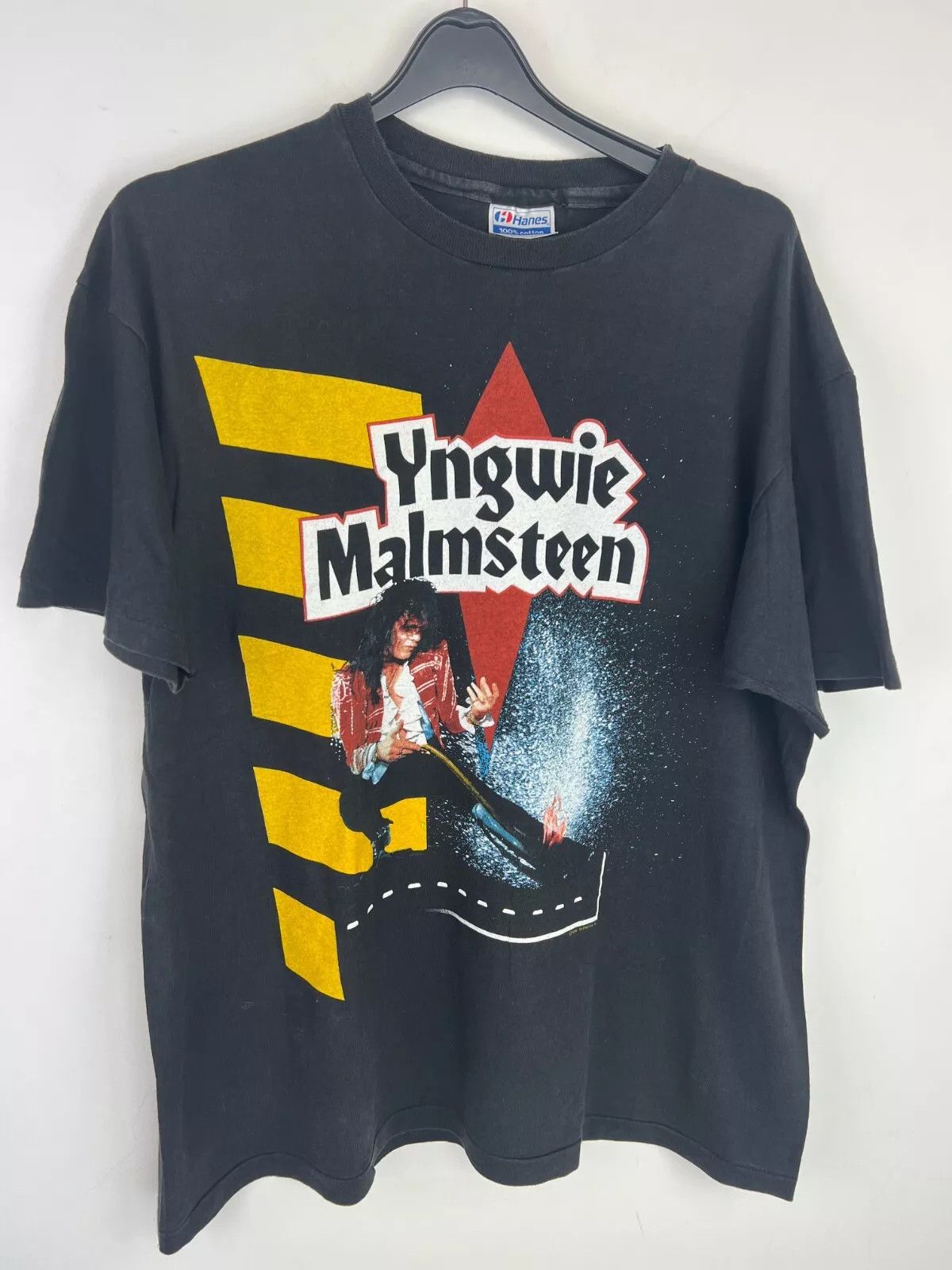 Vintage YNGWIE MALMSTEEN Tshirt 1990 Vintage Size US XL / EU 56 / 4 - 8 Thumbnail