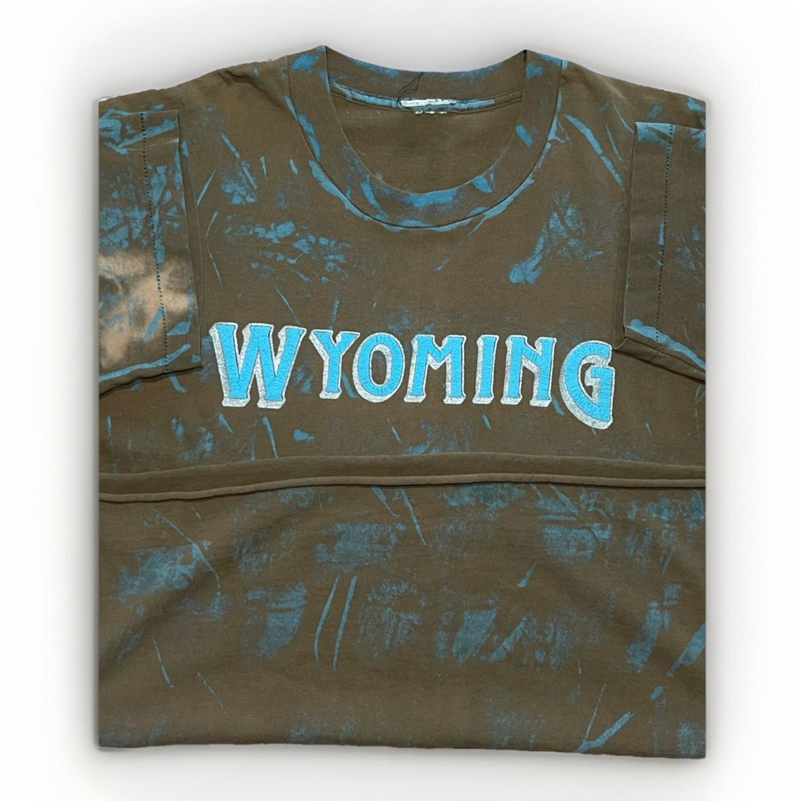 Vintage VTG 1990s Wyoming AOP Puff Print TShirt Single Stitch USA XL Size US XL / EU 56 / 4 - 3 Thumbnail