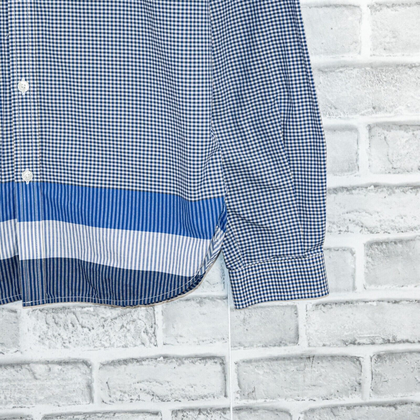 Fred Perry FRED PERRY Men's Blue Gingham check Button Down Shirt bottom Size US S / EU 44-46 / 1 - 5 Thumbnail