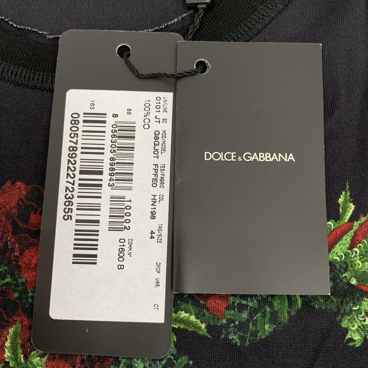 Dolce & Gabbana Dolce & Gabbana Black Floral Print Short Sleeve K26WX Size US XS / EU 42 / 0 - 6 Thumbnail