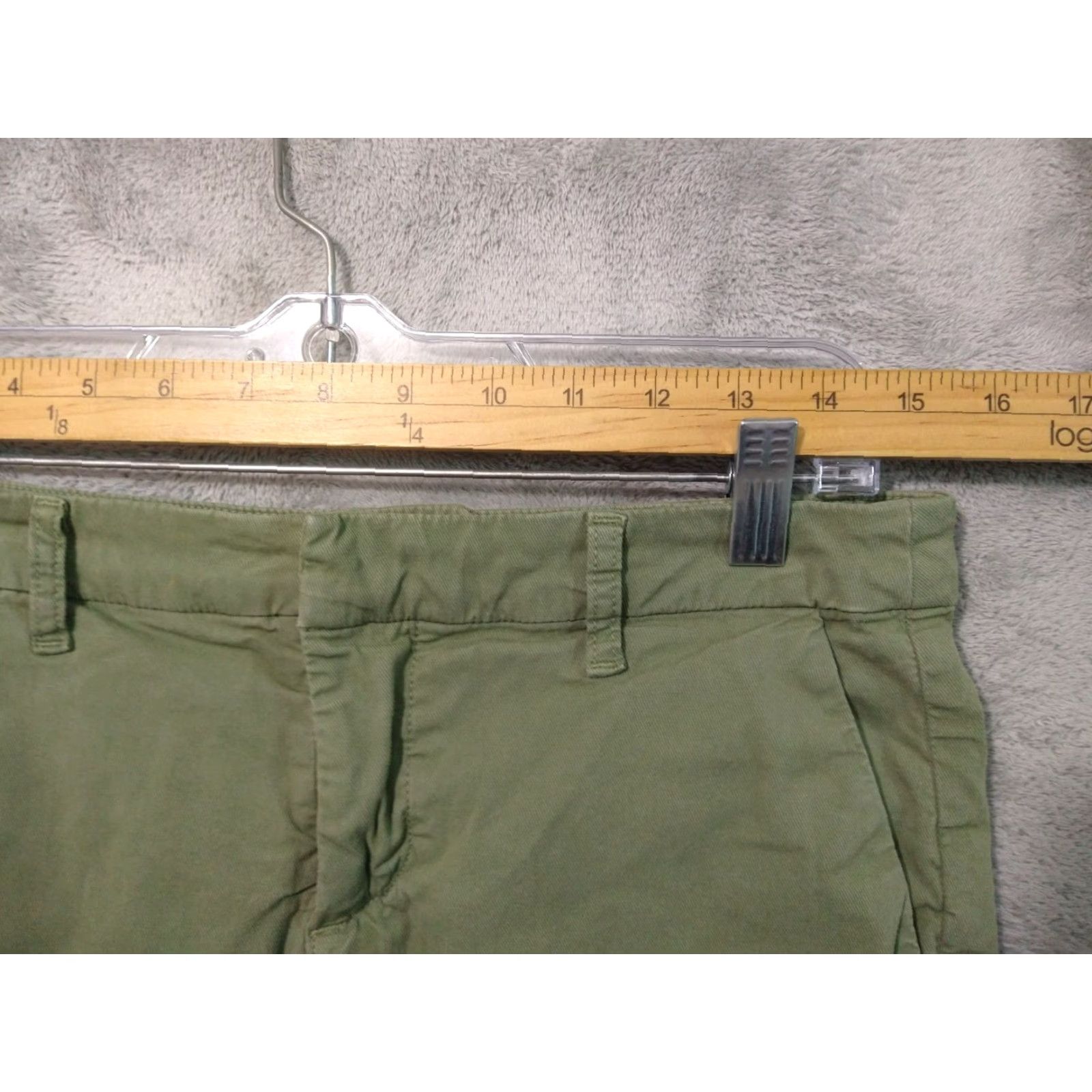 Frank & Eileen FRANK & EILEEN PANTS Womens 4 Green Wicklow Italian Chino Twill Low Rise 24 In Inseam Cotton Casual City Preppy Size 27" / US 4 / IT 40 - 3 Thumbnail
