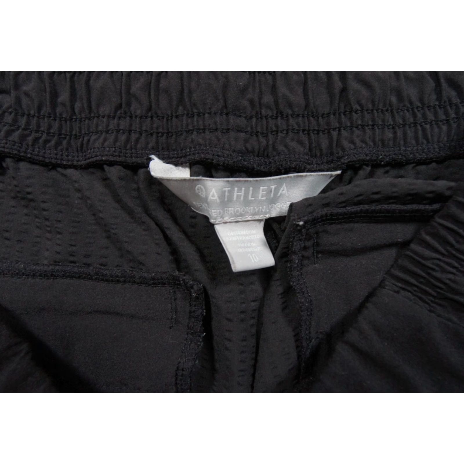 Athleta VINTAGE? No — Wait: Athleta Pants Womens 10 Black Jogger Brooklyn Textured Stretch Athletic Casual Size 32" / US 10 / IT 46 - 7 Thumbnail