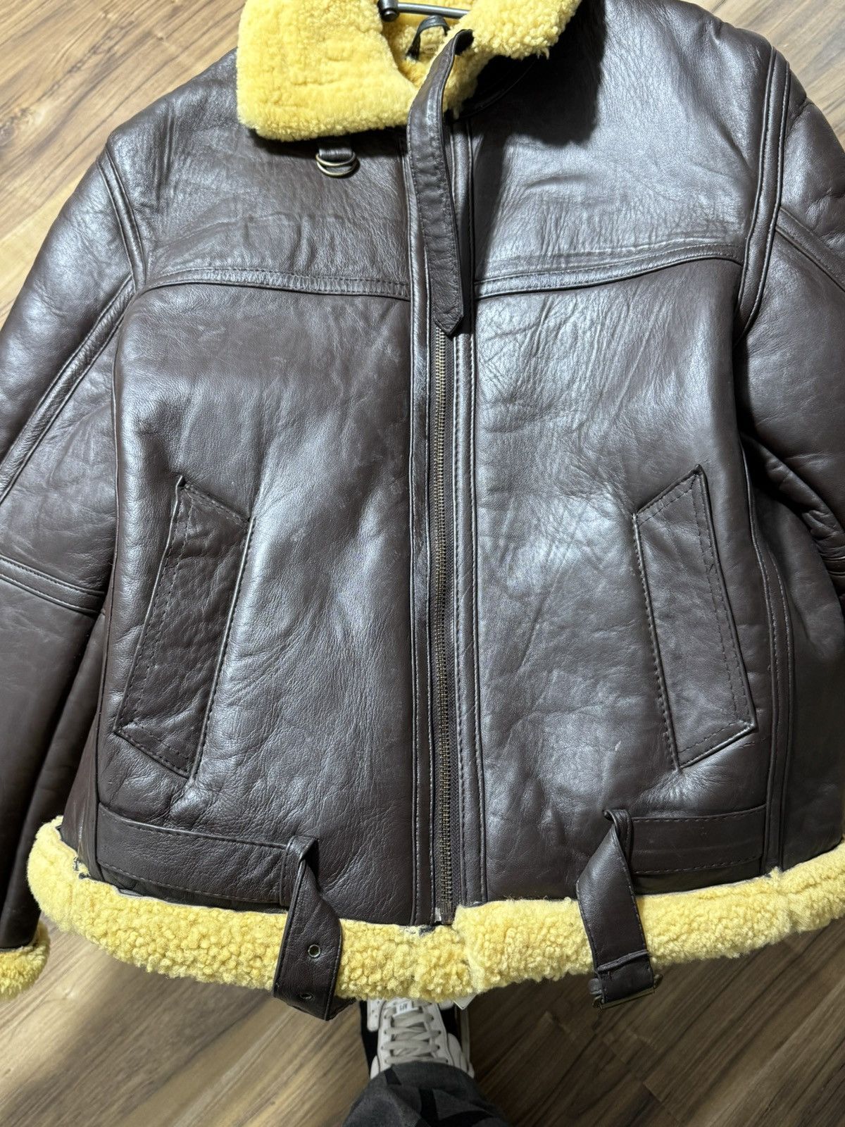 Vintage Vintage 90s Aviator Winter Leather Sherpa Jacket Size US XL / EU 56 / 4 - 6 Thumbnail