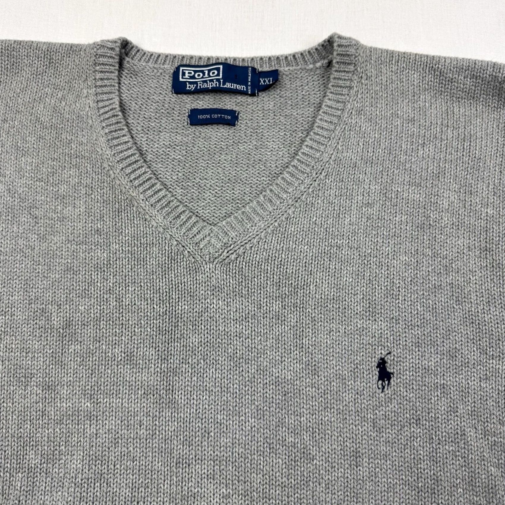 Polo Ralph Lauren VINTAGE Polo Ralph Lauren Sweater Vest Adult 2XL Gray V Neck Pullover Preppy 90s Mens Size US XXL / EU 58 / 5 - 2 Thumbnail